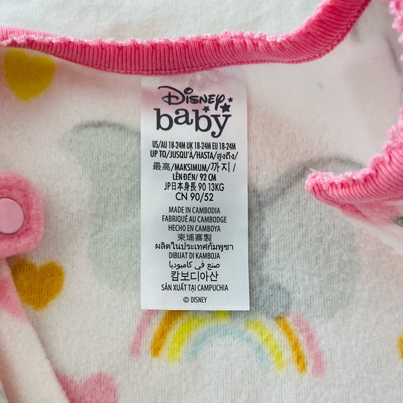 Disney Baby New Pink Dumbo Onesie Fleece Pajamas 18-24 Months - Picture 5 of 8
